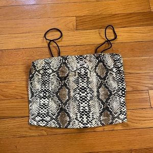 Snake skin print crop top